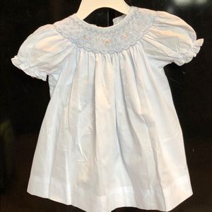 Smoked light blue baby dress